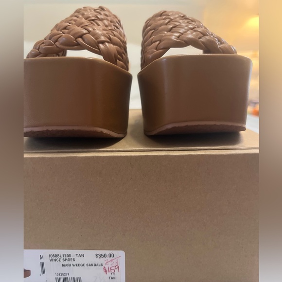 VINCE Mari Wedge Sandals in Tan - Picture 12 of 14